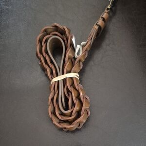 Men's Braided Leather Belt - Brown